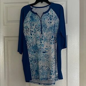 Fila Blue and White Zip-Up Top